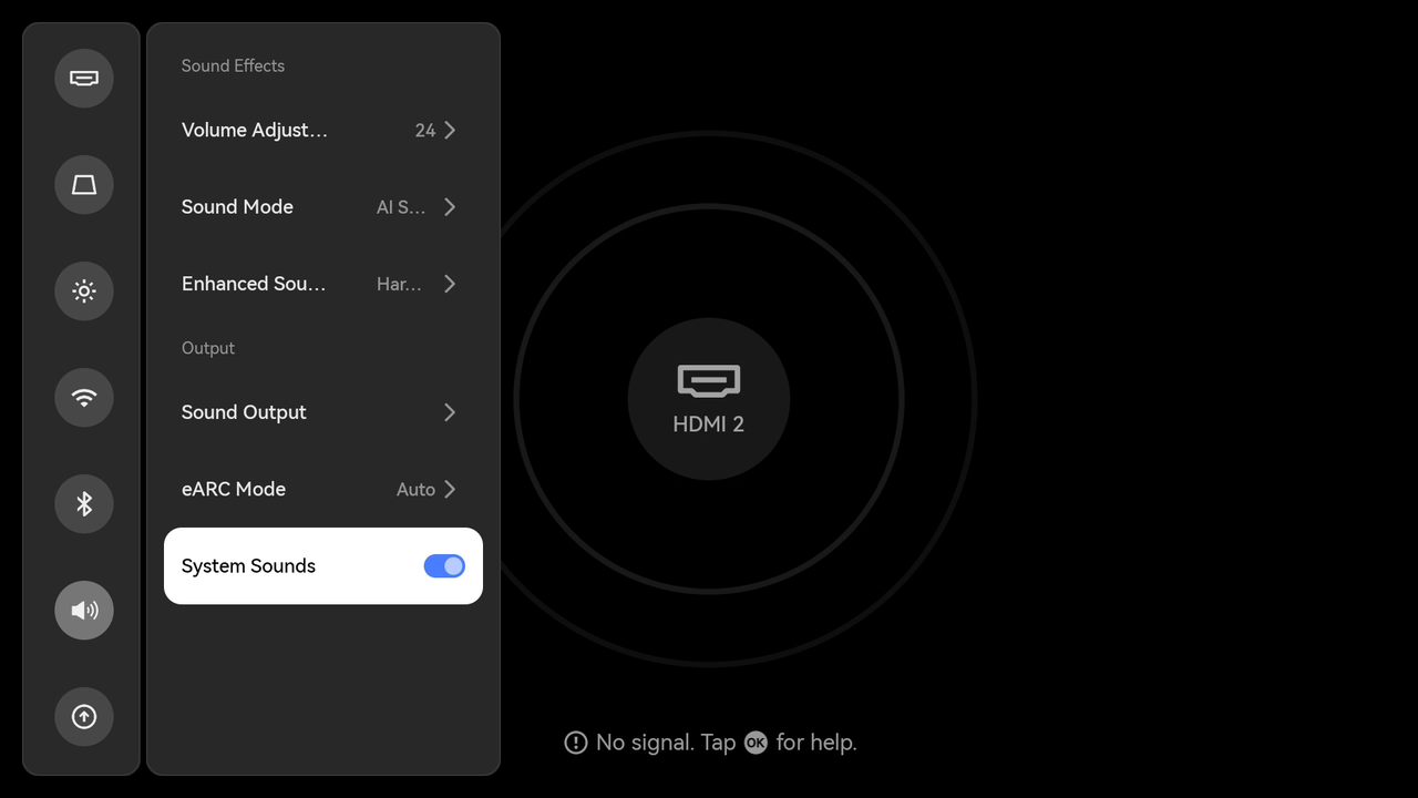 02How do I turn off system sounds on the TITAN Noir Series projector.png